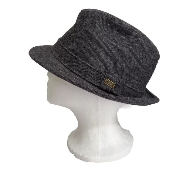 Vintage Dobbs Fifth Avenue Wool Fedora Charcoal Gray Black 7 1/4 - Picture 1 of 9